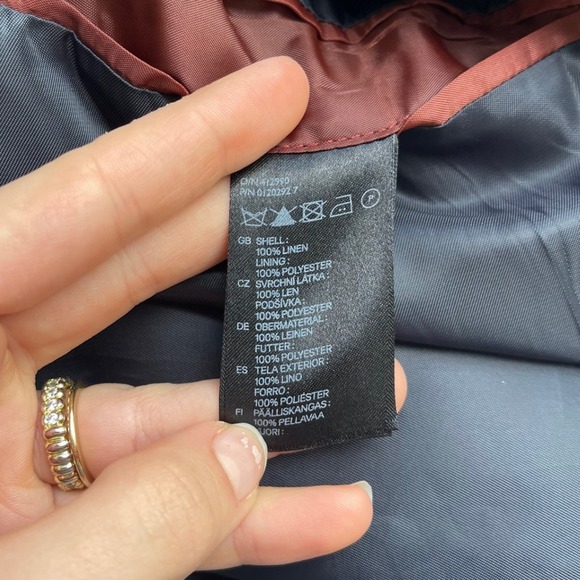 H&M Mens Linen Blazer Size 40R Gray Two Button - Picture 5 of 11